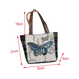 Maxbell Women Canvas Shoulder Bag Vacation Lightweight Shopping Bag Satchel Casual Butterfly