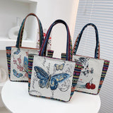 Maxbell Women Canvas Shoulder Bag Vacation Lightweight Shopping Bag Satchel Casual Butterfly