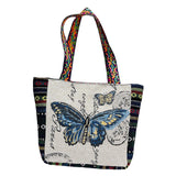 Maxbell Women Canvas Shoulder Bag Vacation Lightweight Shopping Bag Satchel Casual Butterfly