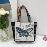 Maxbell Women Canvas Shoulder Bag Vacation Lightweight Shopping Bag Satchel Casual Butterfly