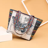 Maxbell Women Canvas Shoulder Bag Vacation Lightweight Shopping Bag Satchel Casual Butterfly