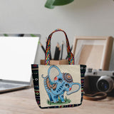 Maxbell Women Canvas Shoulder Bag Vacation Lightweight Shopping Bag Satchel Casual Blue Elephant