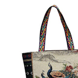 Maxbell Women Canvas Shoulder Bag Vacation Lightweight Shopping Bag Satchel Casual Peacock