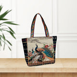Maxbell Women Canvas Shoulder Bag Vacation Lightweight Shopping Bag Satchel Casual Peacock