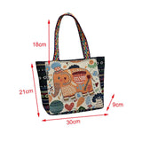 Maxbell Women Canvas Shoulder Bag Vacation Lightweight Shopping Bag Satchel Casual Orange Elephant