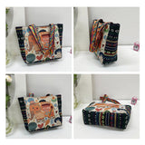 Maxbell Women Canvas Shoulder Bag Vacation Lightweight Shopping Bag Satchel Casual Orange Elephant