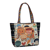 Maxbell Women Canvas Shoulder Bag Vacation Lightweight Shopping Bag Satchel Casual Orange Elephant