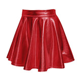 Maxbell A Line Mini Skirt Comfortable Versatile Pleated Skirt for Travel Red Small