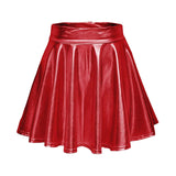 Maxbell A Line Mini Skirt Comfortable Versatile Pleated Skirt for Travel Red Small