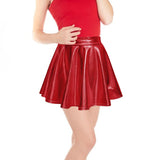 Maxbell A Line Mini Skirt Comfortable Versatile Pleated Skirt for Travel Red Small