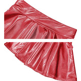 Maxbell A Line Mini Skirt Comfortable Versatile Pleated Skirt for Travel Red Medium