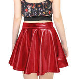Maxbell A Line Mini Skirt Comfortable Versatile Pleated Skirt for Travel Red Medium