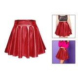 Maxbell A Line Mini Skirt Comfortable Versatile Pleated Skirt for Travel Red Medium