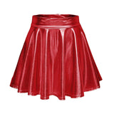 Maxbell A Line Mini Skirt Comfortable Versatile Pleated Skirt for Travel Red XL
