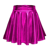 Maxbell A Line Mini Skirt Comfortable Versatile Pleated Skirt for Travel Rose Red Small