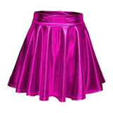 Maxbell A Line Mini Skirt Comfortable Versatile Pleated Skirt for Travel Rose Red Small
