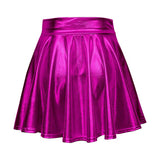 Maxbell A Line Mini Skirt Comfortable Versatile Pleated Skirt for Travel Rose Red Medium