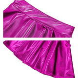 Maxbell A Line Mini Skirt Comfortable Versatile Pleated Skirt for Travel Rose Red Large