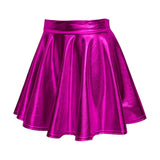 Maxbell A Line Mini Skirt Comfortable Versatile Pleated Skirt for Travel Rose Red Large
