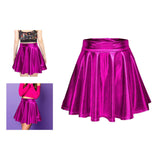 Maxbell A Line Mini Skirt Comfortable Versatile Pleated Skirt for Travel Rose Red Large