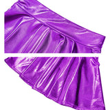 Maxbell A Line Mini Skirt Comfortable Versatile Pleated Skirt for Travel Violet Medium