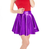 Maxbell A Line Mini Skirt Comfortable Versatile Pleated Skirt for Travel Violet Large