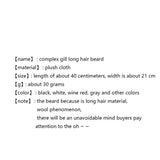Maxbell Long Beard Costume Adult Kids Dwarf Gnome Beard for Festive Party Supplies Black