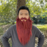 Maxbell Long Beard Costume Adult Kids Dwarf Gnome Beard for Festive Party Supplies Red