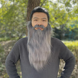 Maxbell Long Beard Costume Adult Kids Dwarf Gnome Beard for Festive Party Supplies Gray
