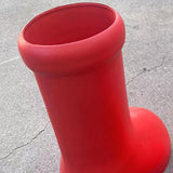 Maxbell Rain Boots Lightweight Big and Round Toe Shoes for Party Outdoor Holidays Red for Kid 31-35