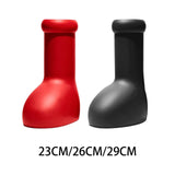 Maxbell Rain Boots Lightweight Big and Round Toe Shoes for Party Outdoor Holidays Red for Kid 31-35