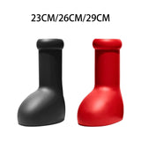 Maxbell Rain Boots Lightweight Big and Round Toe Shoes for Party Outdoor Holidays Red for Kid 31-35