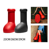 Maxbell Rain Boots Lightweight Big and Round Toe Shoes for Party Outdoor Holidays Red for Kid 31-35