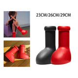 Maxbell Rain Boots Lightweight Big and Round Toe Shoes for Party Outdoor Holidays Red for Kid 31-35