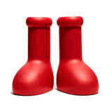 Maxbell Rain Boots Lightweight Big and Round Toe Shoes for Party Outdoor Holidays Red for Kid 31-35