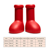 Maxbell Rain Boots Lightweight Big and Round Toe Shoes for Party Outdoor Holidays Red Adult 42-46