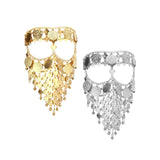 Maxbell Cosplay Belly Dance Face Veil Metal Veils for Masquerade Party Supplies Prom Aureate