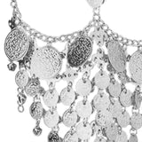 Maxbell Cosplay Belly Dance Face Veil Metal Veils for Masquerade Party Supplies Prom Argent