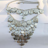 Maxbell Cosplay Belly Dance Face Veil Metal Veils for Masquerade Party Supplies Prom Argent