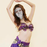 Maxbell Cosplay Belly Dance Face Veil Metal Veils for Masquerade Party Supplies Prom Argent