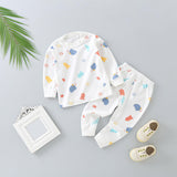 Maxbell Kids Pajama Set Pajama Suit Nightdress Breathable for Infant Unisex Elephant Height 80cm