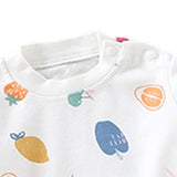 Maxbell Kids Pajama Set Pajama Suit Nightdress Breathable for Infant Unisex Fruit Height 66cm