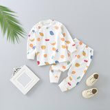 Maxbell Kids Pajama Set Pajama Suit Nightdress Breathable for Infant Unisex Fruit Height 73cm