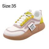 Maxbell Women Casual Sneakers Nonslip Fashion Breathable for Running Hiking Female Yellow 35