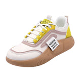 Maxbell Women Casual Sneakers Nonslip Fashion Breathable for Running Hiking Female Yellow 35