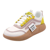 Maxbell Women Casual Sneakers Nonslip Fashion Breathable for Running Hiking Female Yellow 36