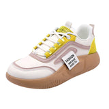 Maxbell Women Casual Sneakers Nonslip Fashion Breathable for Running Hiking Female Yellow 39