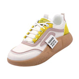 Maxbell Women Casual Sneakers Nonslip Fashion Breathable for Running Hiking Female Yellow 39