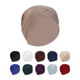 Maxbell Muslim Indian Turban Hat Head Cover Scarf Head Wrap Stretch Bandana Khaki