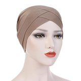 Maxbell Muslim Indian Turban Hat Head Cover Scarf Head Wrap Stretch Bandana Khaki